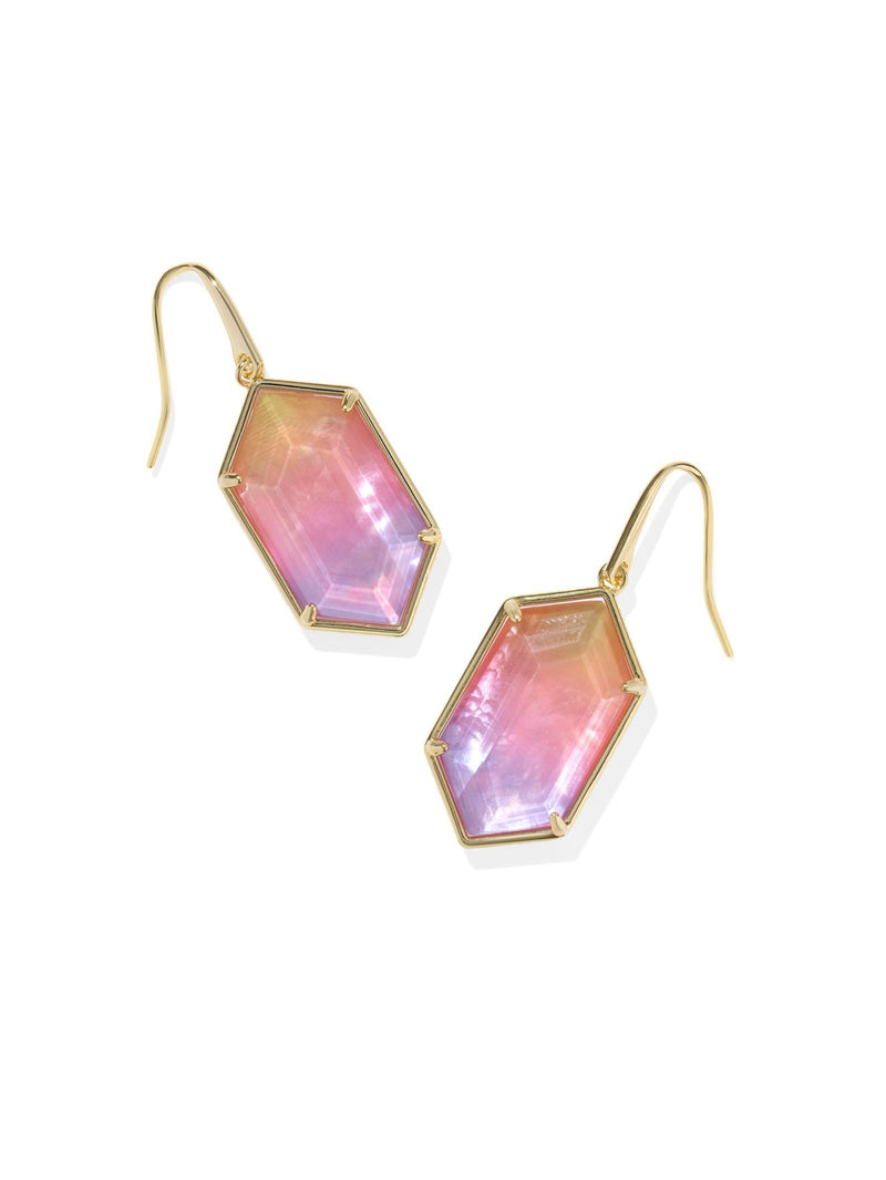 Kendra Scott Hallie Drop Earrings - Gold Sunrise Water Illusion