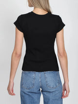 Brunette The Label The Ribbed Fitted Tee - Black