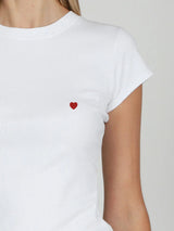 Brunette The Label The "HEART" Ribbed Fitted Tee - White