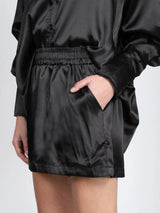 Brunette The Label Best Friend Silk Shorts - Black