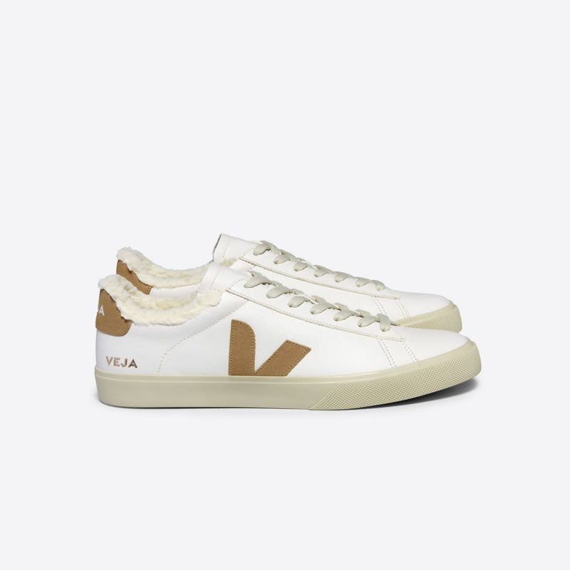 Veja Campo Sneakers - Fured Leather White Desert