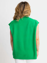 Karlie Solid Sleeveless Turtleneck Sweater - Green