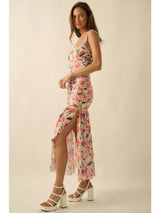 Take Your Pick Floral Dress - Cream/Pink