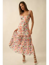 Take Your Pick Floral Dress - Cream/Pink