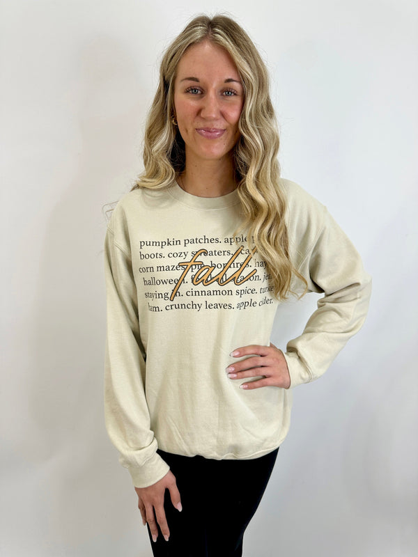 Fall For All Oversized Sweatshirt - Sand