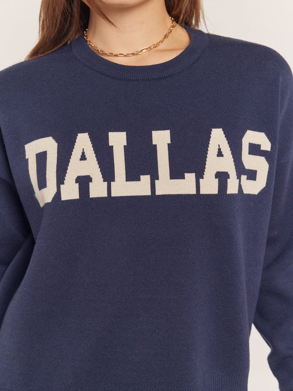 Dallas Jacquard Sweater - Dark Navy