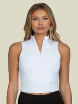 Gold Hinge Day To Night Quarter-Zip Top - White