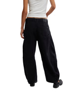 Free People Good Luck Mid Rise Barrel Jeans - Soundwave