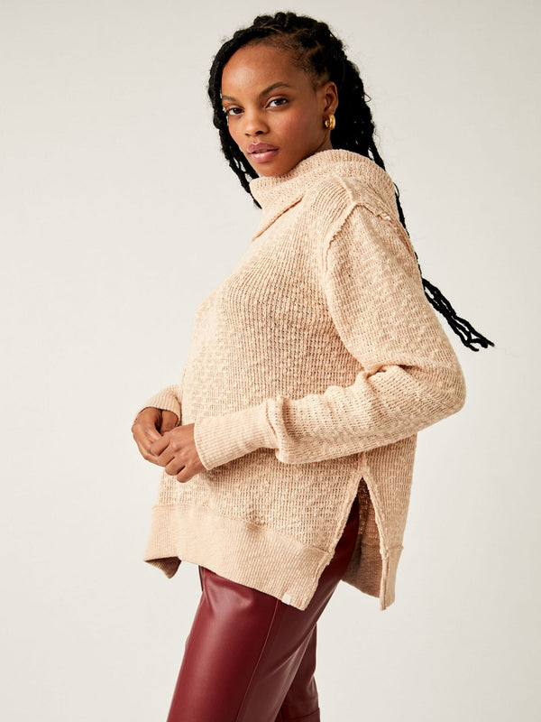 Free People Tommy Turtle Top - Toasted Almond