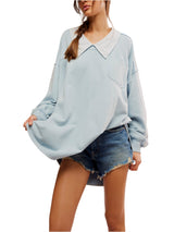 Free People Madeleine Sweatshirt - Winter Sky Combo