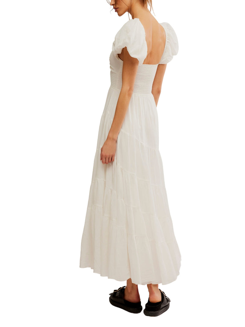 Free People Short Sleeve Sundrenched Maxi Dress - Optic White