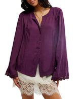 Free People Donni Blouse - Italian Plum