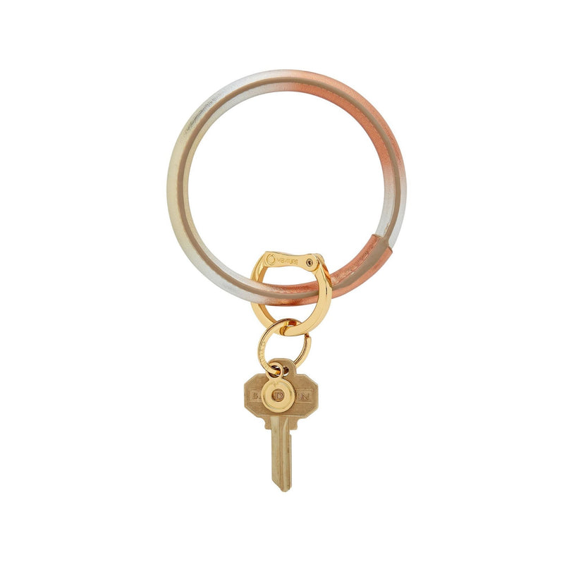 Oventure Leather Big O Key Ring - Ombre Mixed Metal