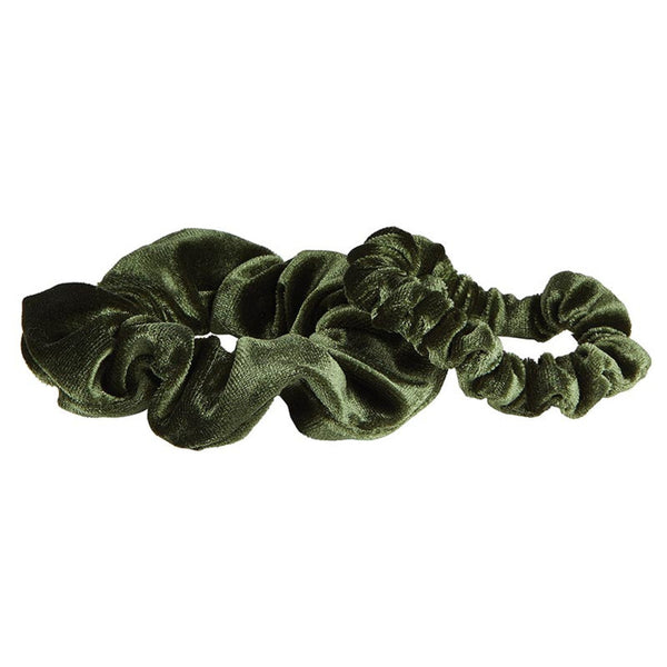 Velvet Tree Ornament Scrunchie - Green