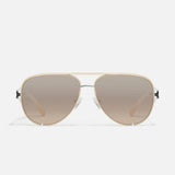 Quay High Key Twist Sunglasses - Silver Frame / Silver Champagne Flash Lens