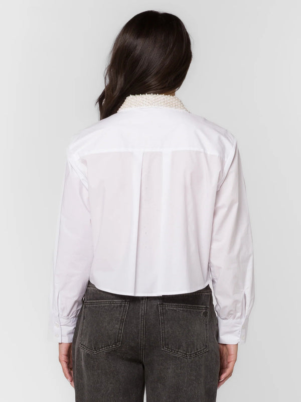 Velvet Heart Soleil Button Up Top - White Pearl