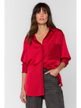 Velvet Heart Sutton Button Up Top - Red