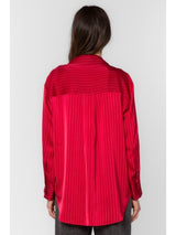 Velvet Heart Sutton Button Up Top - Red