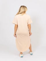 Karlie Knit Pocket Midi Dress - Oatmeal
