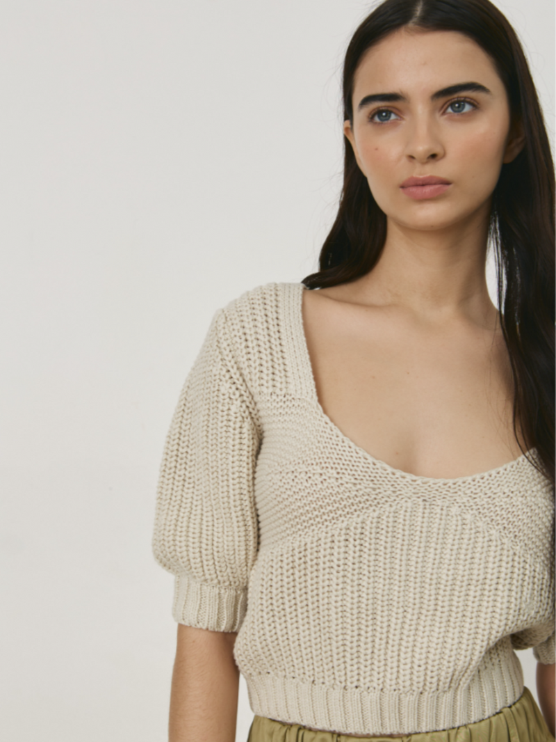 Deluc Cezanne Knitted Top - Chalk