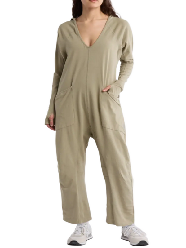 Free People Movement Hot Shot Long Sleeve Onesie - Sage Stone