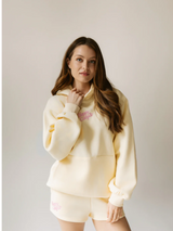 Happy Camp3r Applique Hoodie - Light Yellow