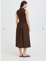 Ichi IHMONNA Dress - Chicory Coffee / Brown