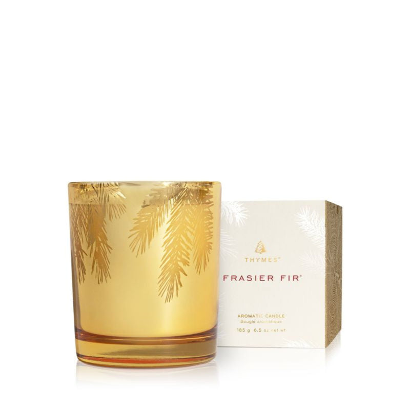 Thymes 6.5oz Gold Gilded Candle - Frasier Fir