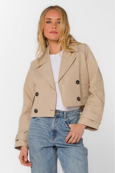 Velvet Heart Topanga Crop Trench Jacket - Beige