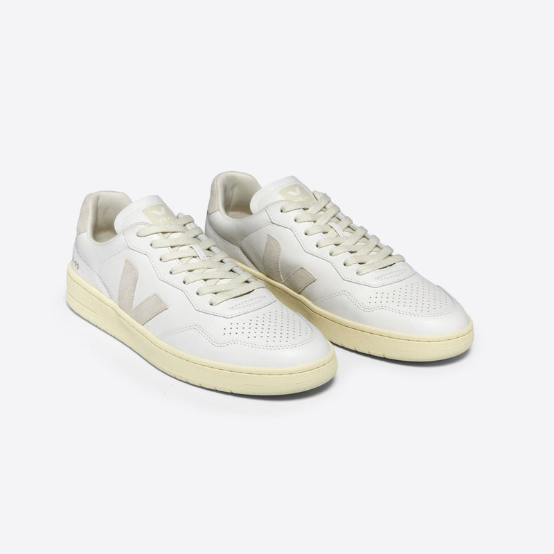 Veja V-90 Leather Sneakers - White Natural