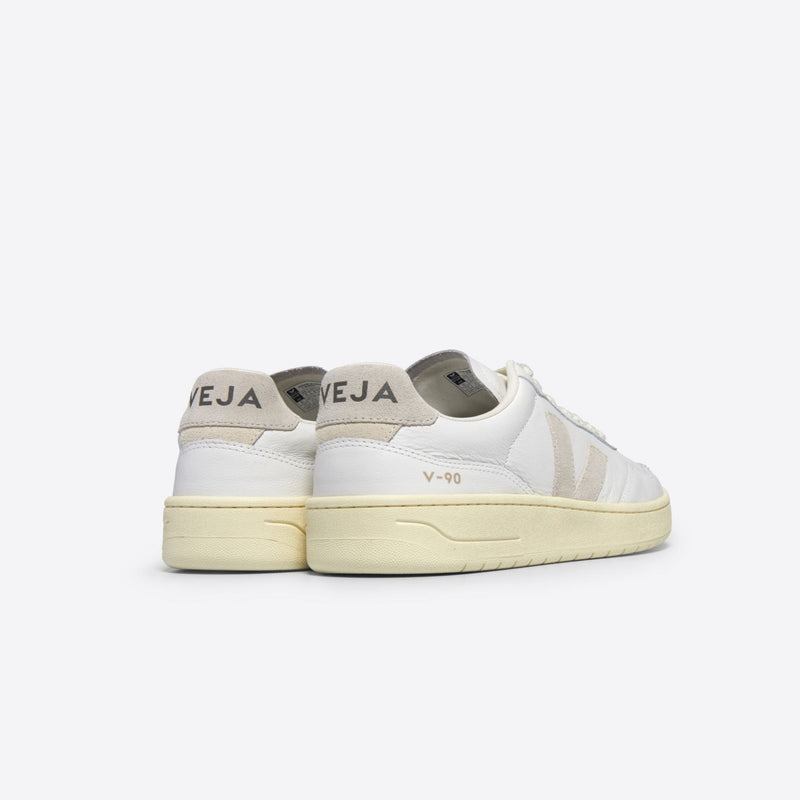 Veja V-90 Leather Sneakers - White Natural