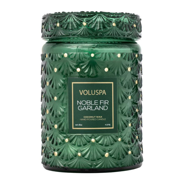 Voluspa Noble Fir Garland Large Candle Jar 18 oz