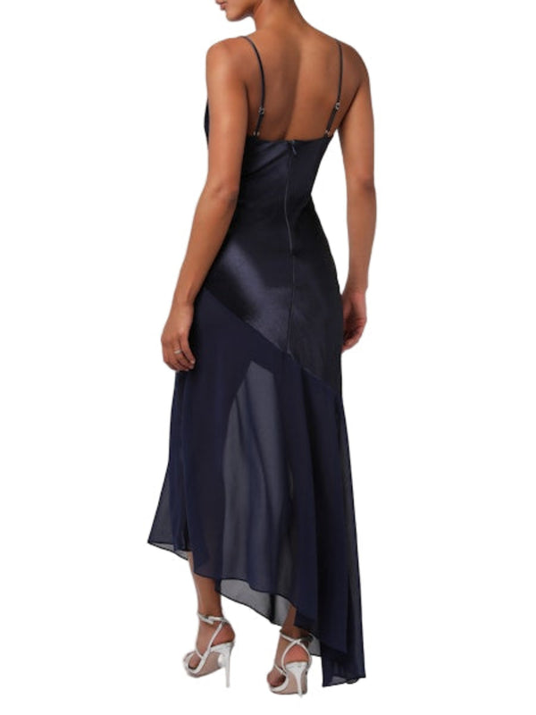 Lulus Lainey Asymmetrical Cowl Neck Maxi Dress - Navy