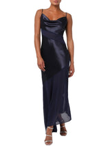 Lulus Lainey Asymmetrical Cowl Neck Maxi Dress - Navy