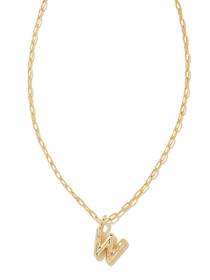 Kendra Scott Crystal Letter Short Pendant Necklace - Gold