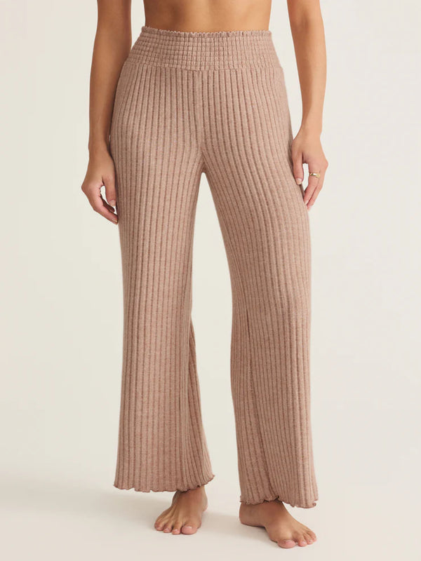 Z Supply Dawn Smocked Rib Pant - Iced Coffee