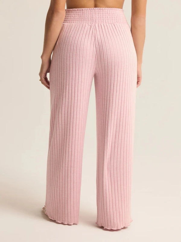 Z Supply Dawn Smocked Rib Pant - Sunset Mauve