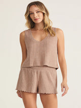 Z Supply Sloane V-Neck Rib Tank - Iced Coffee