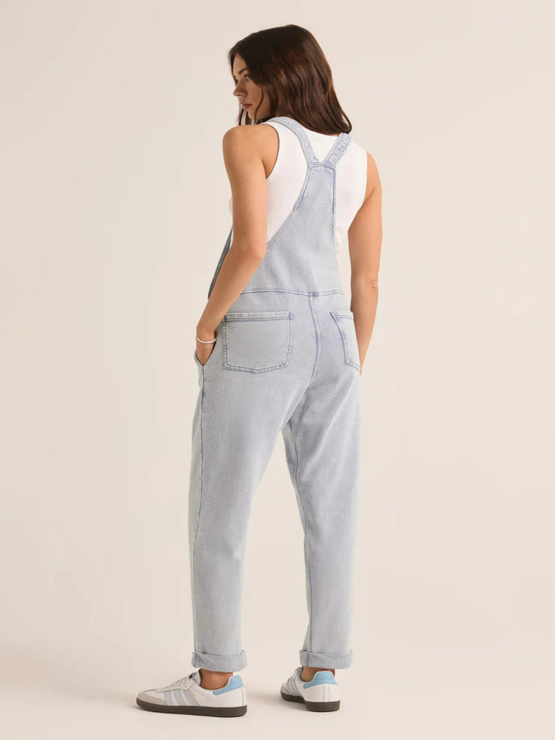 Z Supply Knit Denim Overalls - Washed Indigo