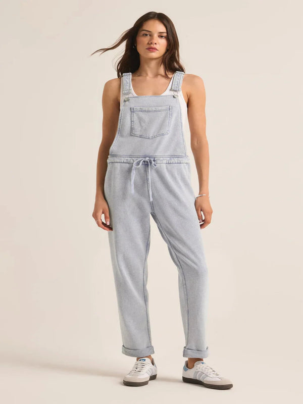 Z Supply Knit Denim Overalls - Washed Indigo