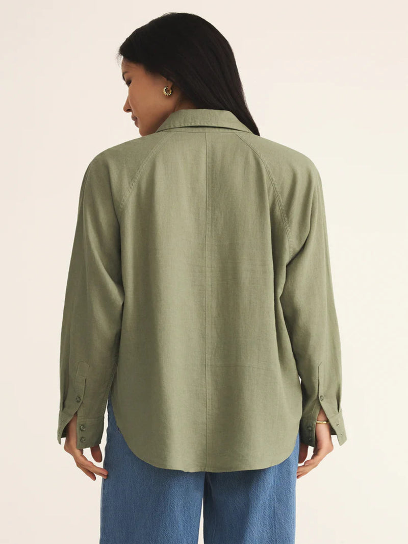 Z Supply The Perfect Linen Top - Avocado