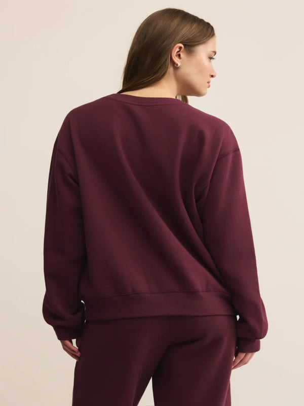Z Supply Boyfriend Sweatshirt - Merlot