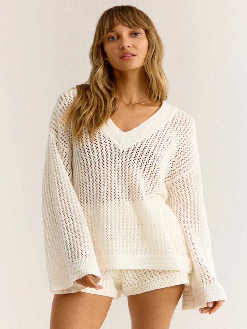 Z Supply Kiami Crochet Sweater - White