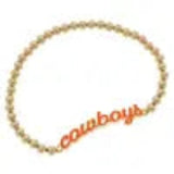 Gameday Enamel Script Stretch Bracelet - Gold