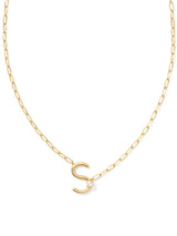 Kendra Scott Pearl Letter Short Pendent - Gold White Pearl