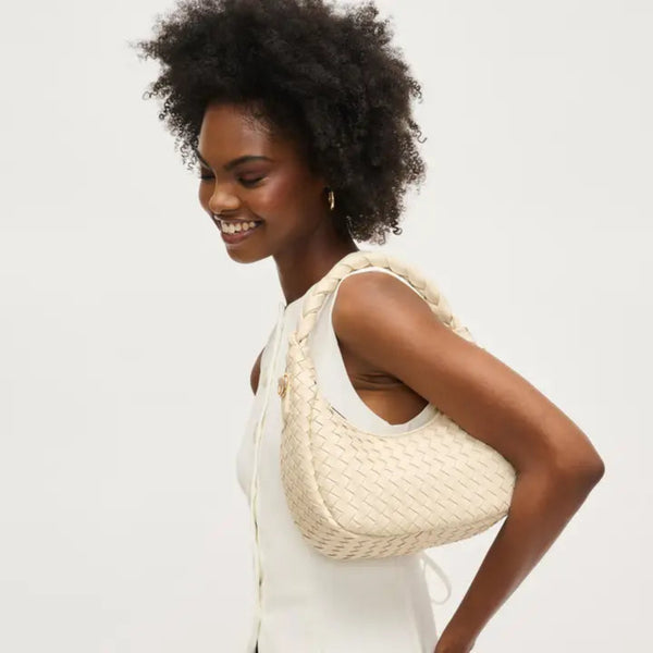 Laken Woven Shoulder Bag Crossbody - Oatmilk