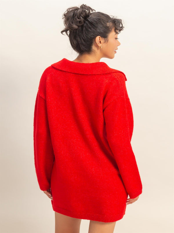 The Hostess Sweater Dress - Red