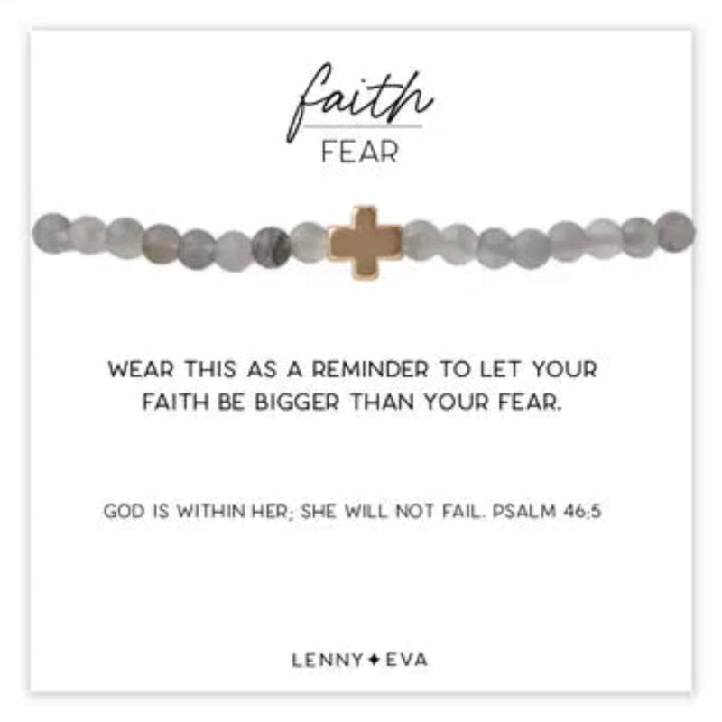 Faith Over Fear Cross Bracelet