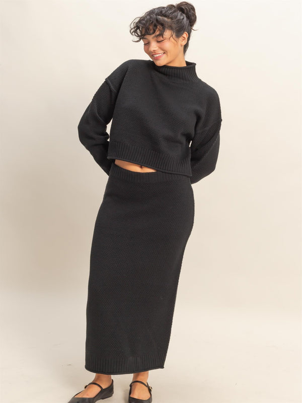 Feast Your Eyes Sweater Set - Black
