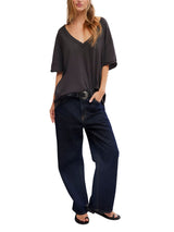 Free People Nina Tee V - Black